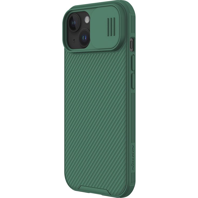 Etui Nillkin CamShield Pro do Apple iPhone 15, ciemnozielone